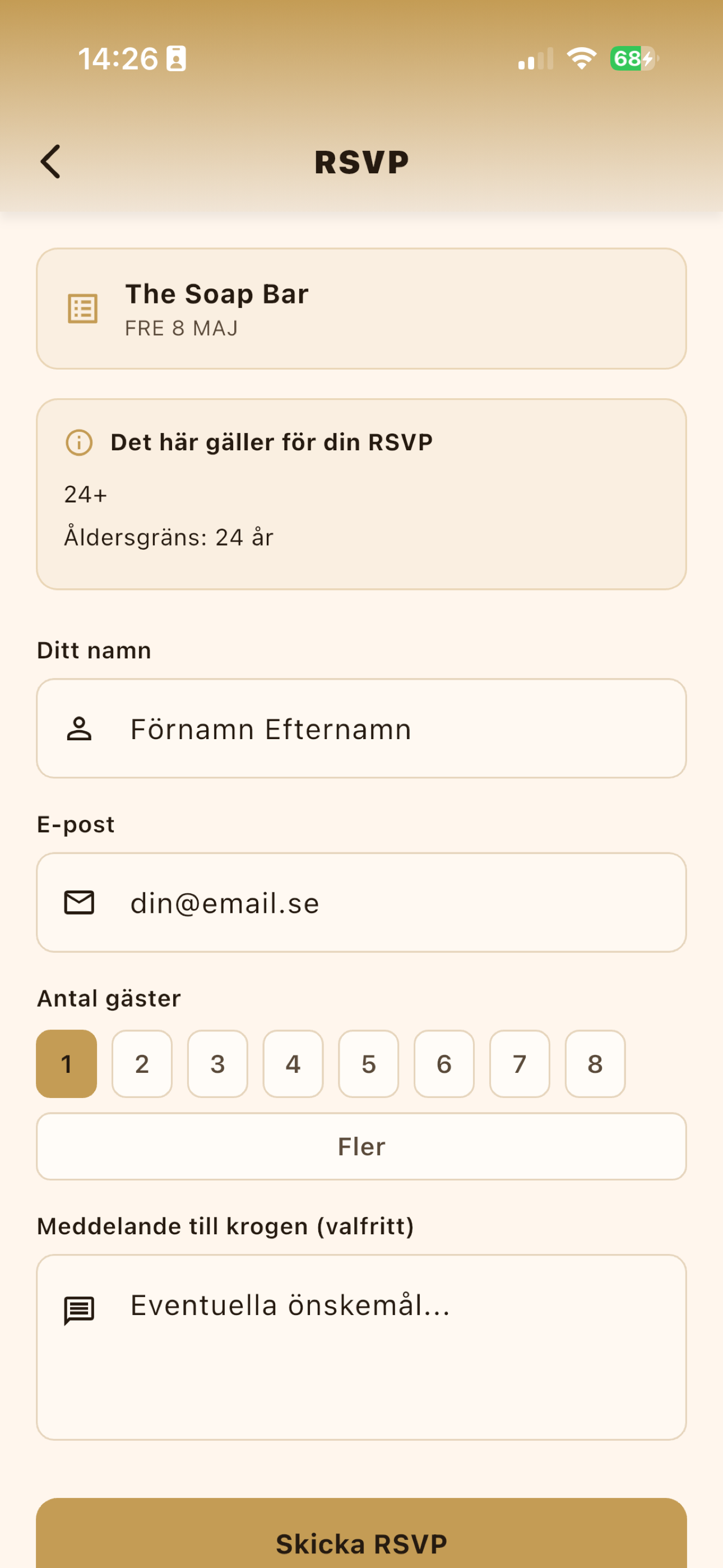 Revel Guest RSVP och bokning